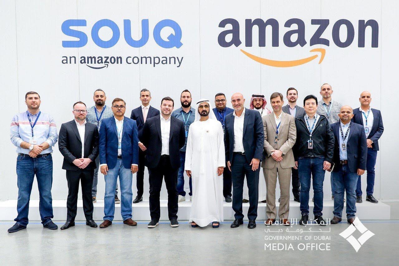 Sam Daoud and Souq and Amazon leaders with Sheikh Mohammed bin Rashid Al Maktoum in Dubai